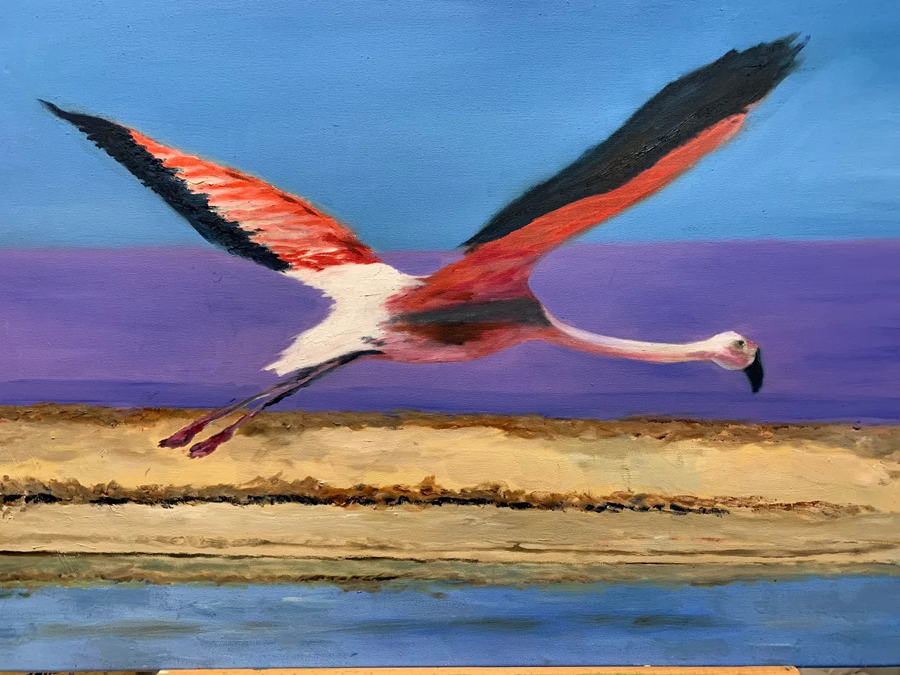 Schilderij: Flamingo