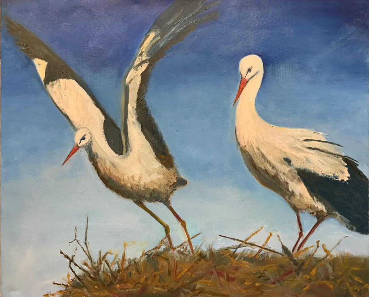 Schilderij: Ooievaars
