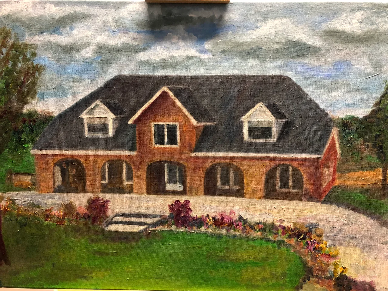 Schilderij: Landhuis