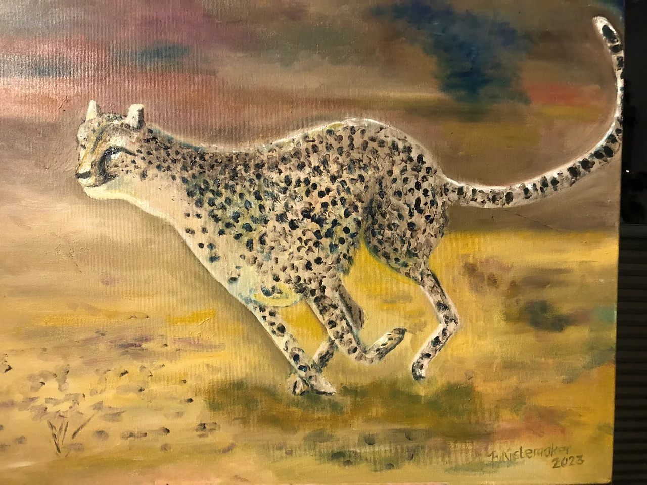 Schilderij: Jachtluipaard
