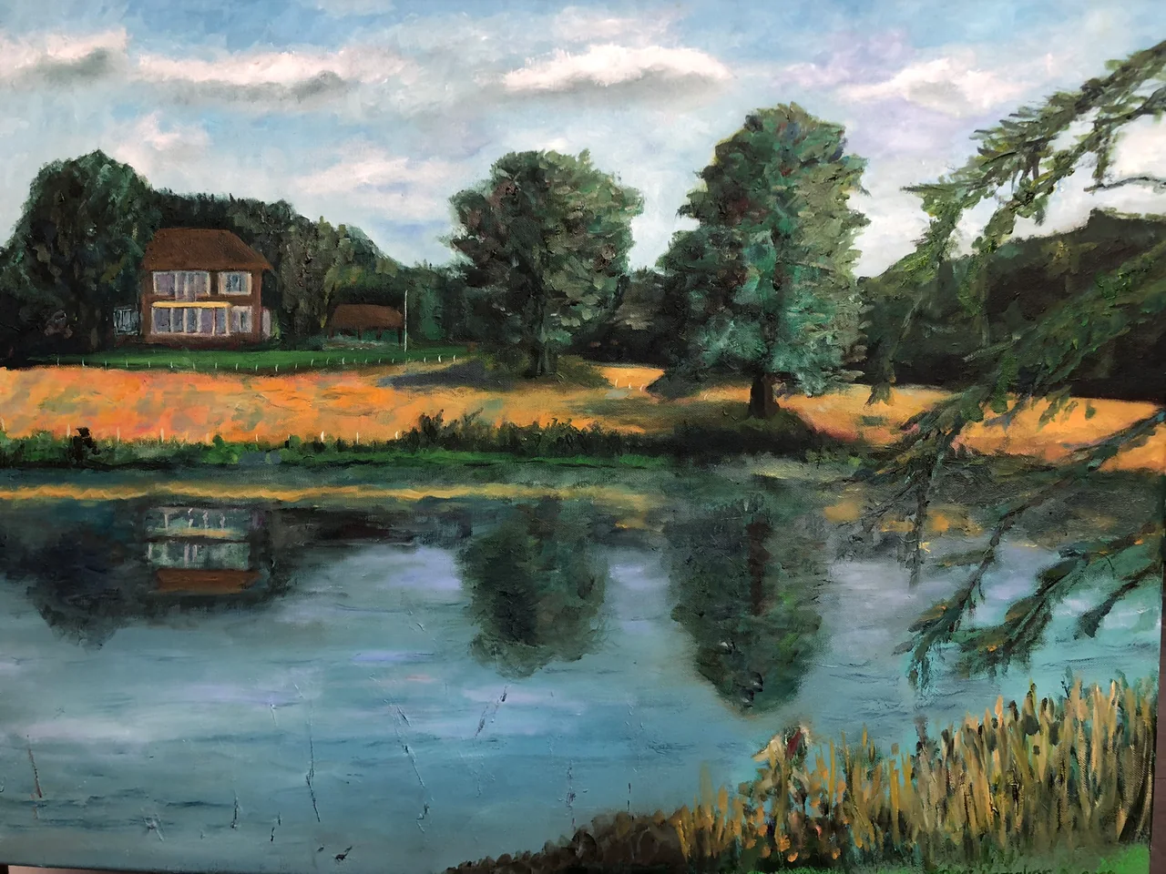Schilderij: Aan het water