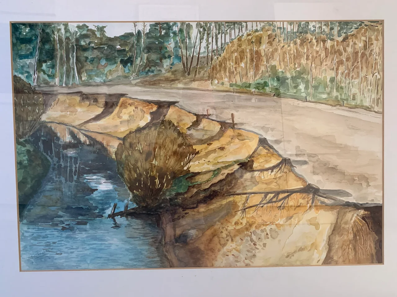 Schilderij: Rotsen aan het water