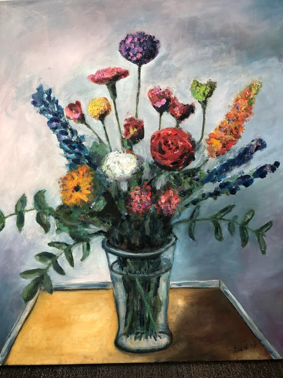 Schilderij: Bloemen op vaas