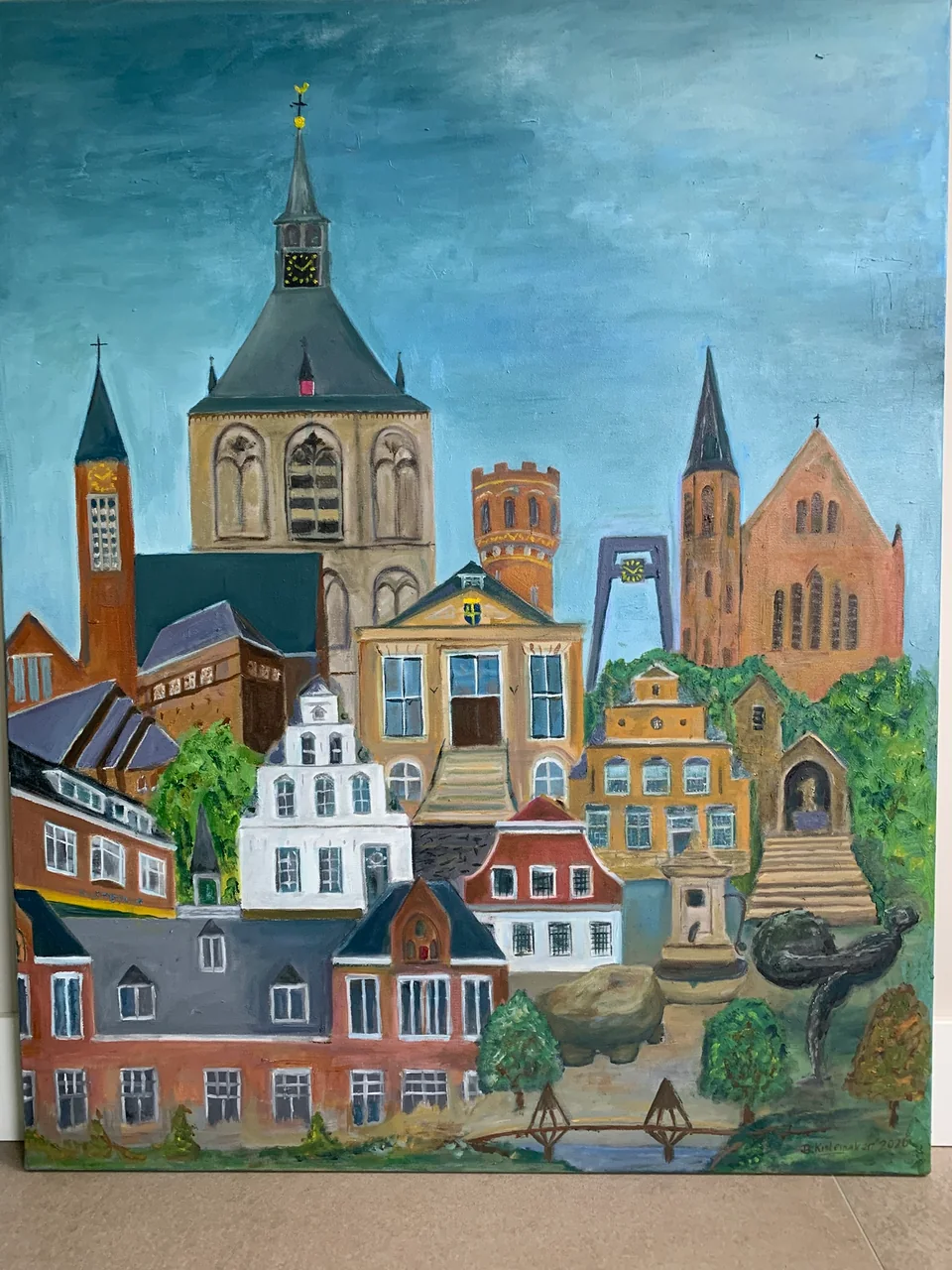 Schilderij: Plechelmus basiliek, Oldenzaal