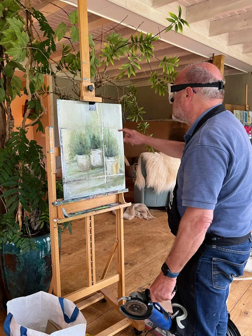 Schilderen in het atelier